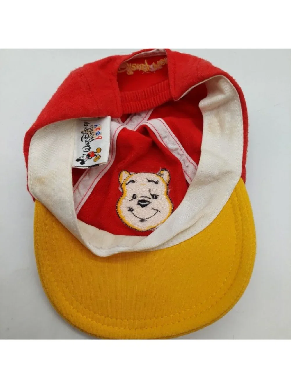Walt Disney World Kids Baby Winnie the Pooh Fitted Hat Red Yellow READ